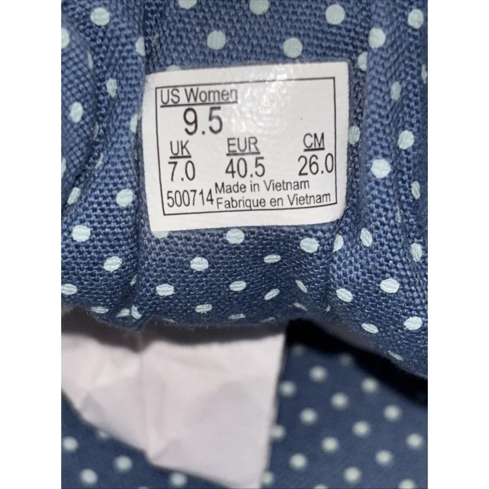 VANS Atwood Mint Green Canvas Sneakers Blue Polka Dot Insoles Women's 9.5 EUC